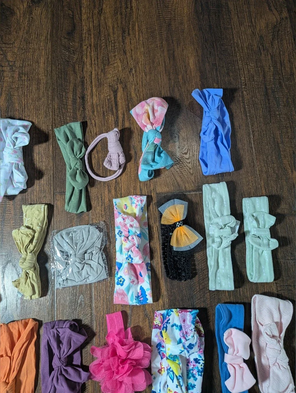 Lot Of 25 Baby Girl Bow Headbands Soft Stretch Hair Infant